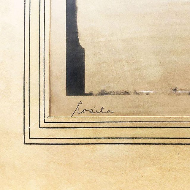 1920s Art Deco Era "Rosita" Colored Etching Signed Don Jose in Original Frame - 4