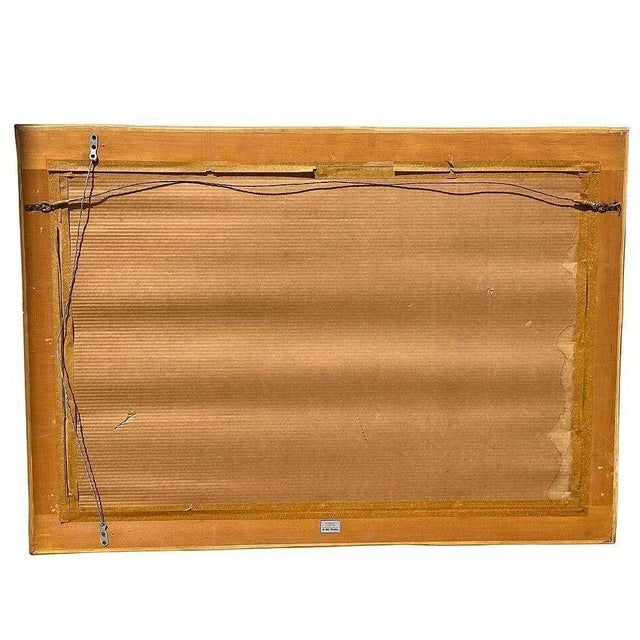 Restored 41" Mid-Century 3-Strand Rattan Frame Wall Mirror - 5