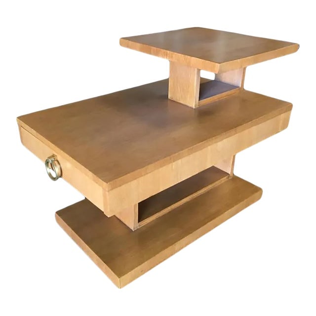 1940s Large Architectonic Side Table With Bronze Pull by Lane (1 of 8)