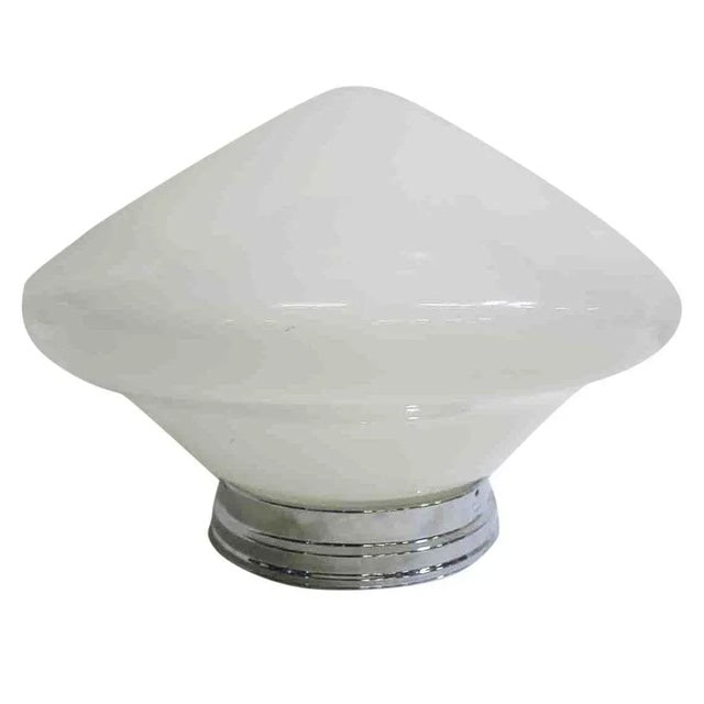 1940s Large Schoolhouse Rounded Cone Shape Ceiling Glass Globe Pendant - 2