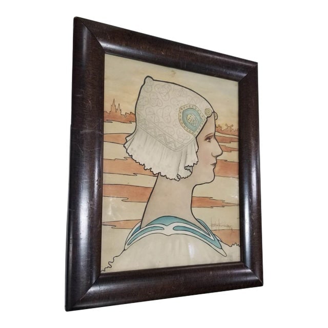 Framed Original 1909 Lithograph "Queen Wilhelmina" by P. Shepard (1 of 7)
