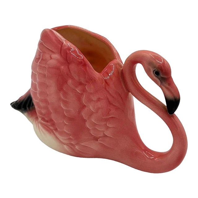 Rare Mid 20th Century Ceramic Pink Flamingo Flower Table Planter Signed Will-George (1 of 8)