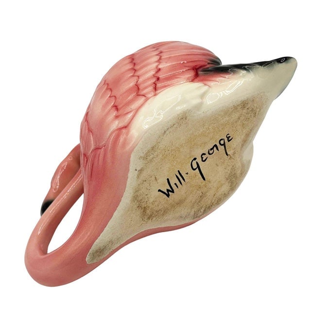 Rare Mid 20th Century Ceramic Pink Flamingo Flower Table Planter Signed Will-George - 5