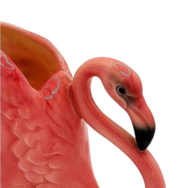 Rare Mid 20th Century Ceramic Pink Flamingo Flower Table Planter Signed Will-George - 6