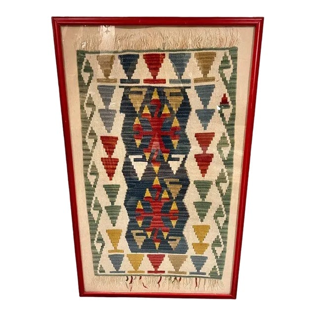 Antique Turkish Anatolian Kilim Tapestry Framed (1 of 5)