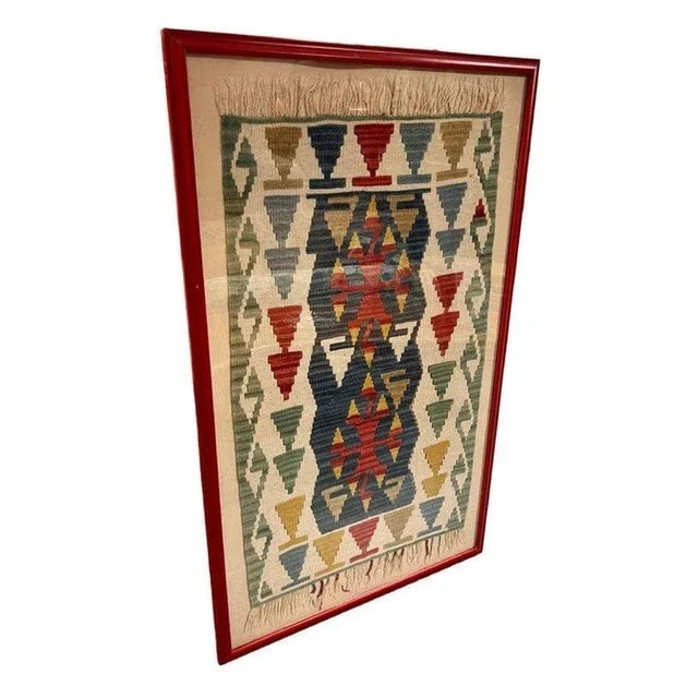 Antique Turkish Anatolian Kilim Tapestry Framed - 2