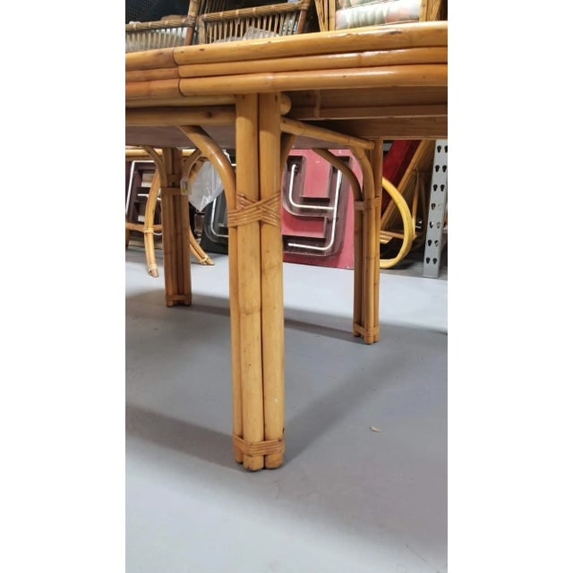1950s Restored 4-Strand Legs Rattan Dining Table with Formica Top - 4