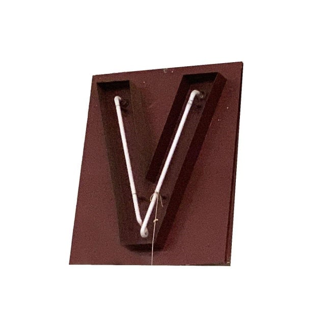 Large Vintage 1930s Neon Marquee Letter "V" From Pan American Auditorium - 6