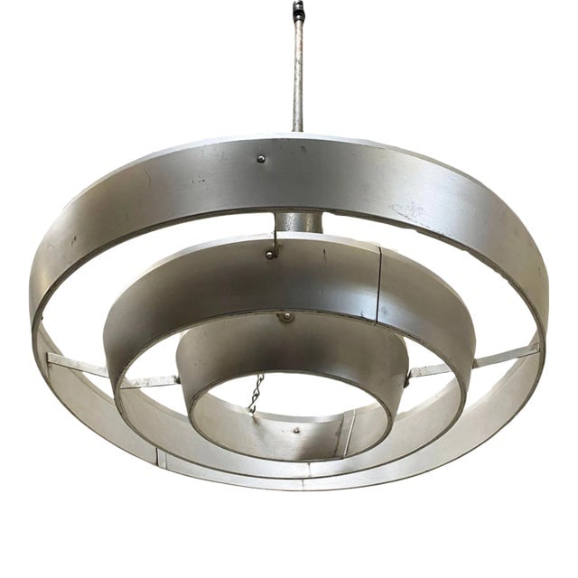 Mid-Century "Saturn" Ceiling Aluminum 19" Pendant by Kurt Versen, 16 Available (1 of 7)