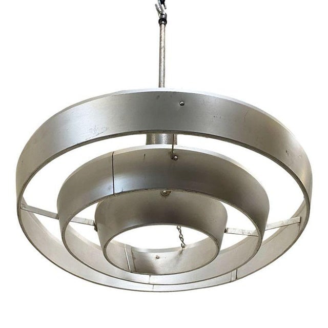 Mid-Century "Saturn" Ceiling Aluminum 19" Pendant by Kurt Versen, 16 Available - 2
