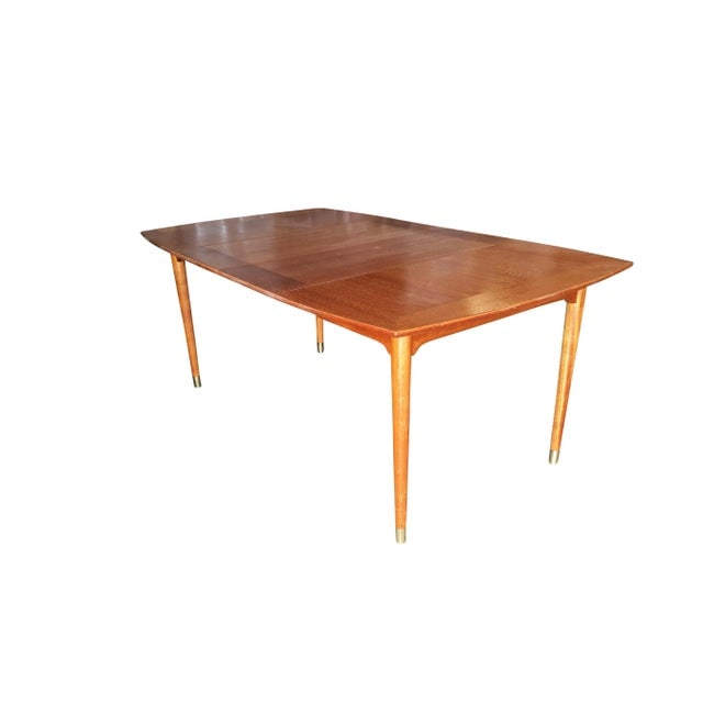 1950s Brown Saltman Mahogany Extendable Dining Table by John Keal - 11