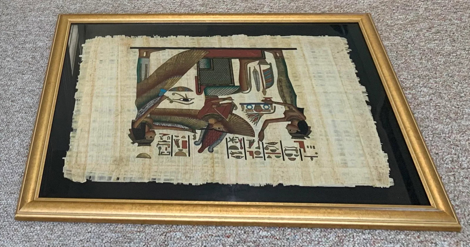 Vintage Egyptian Papyrus Painting - 3