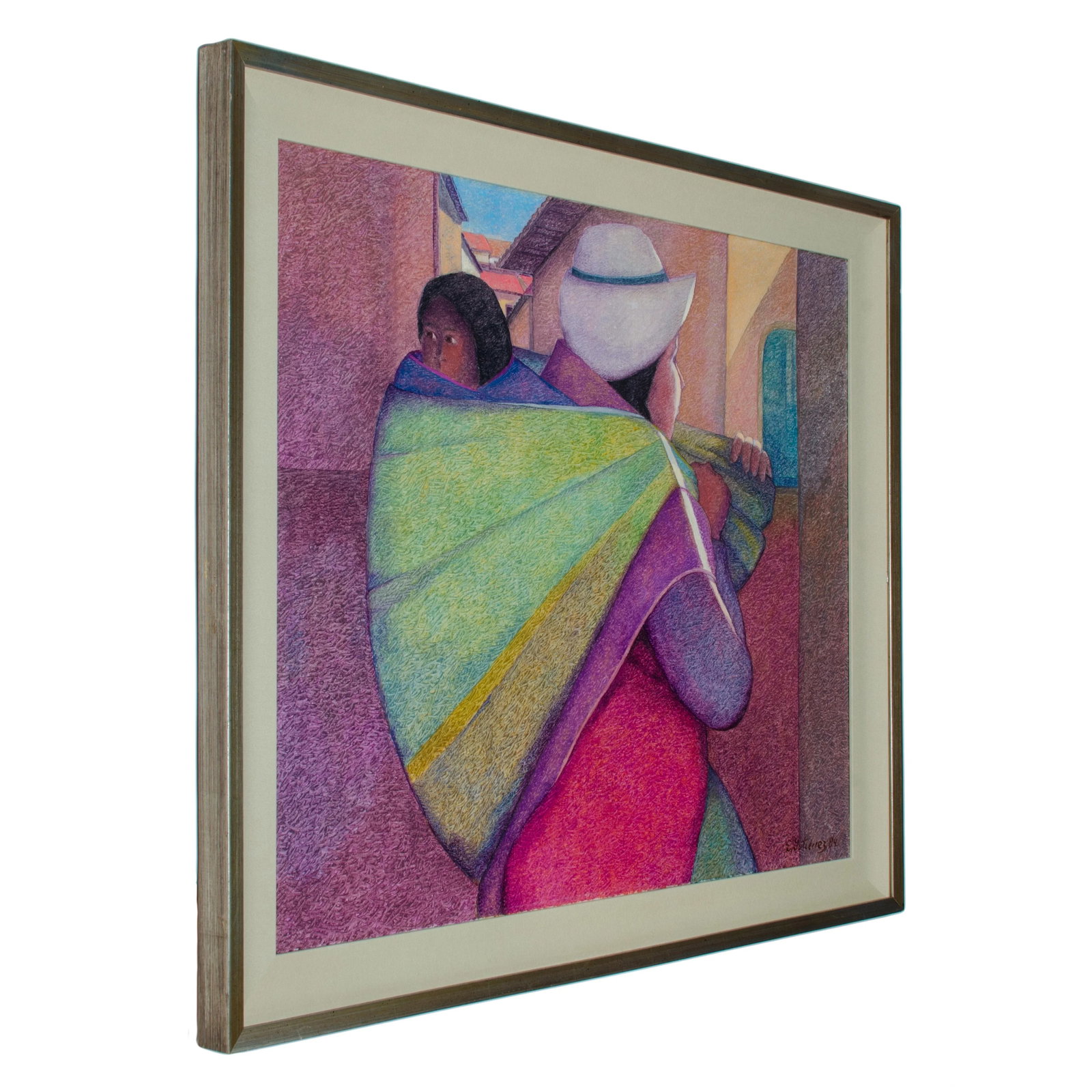 Woman With Child by Ernesto Gutierrez Oil on Canvas - 2