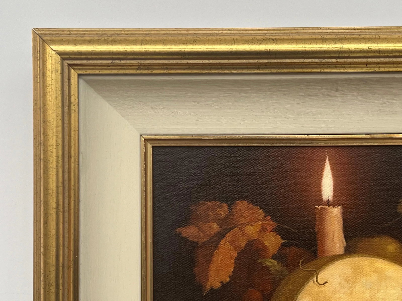 Howard Shingler Traditional Interior Still Life Oil Painting of Fruit & Candle by British Artist, 19 - 7