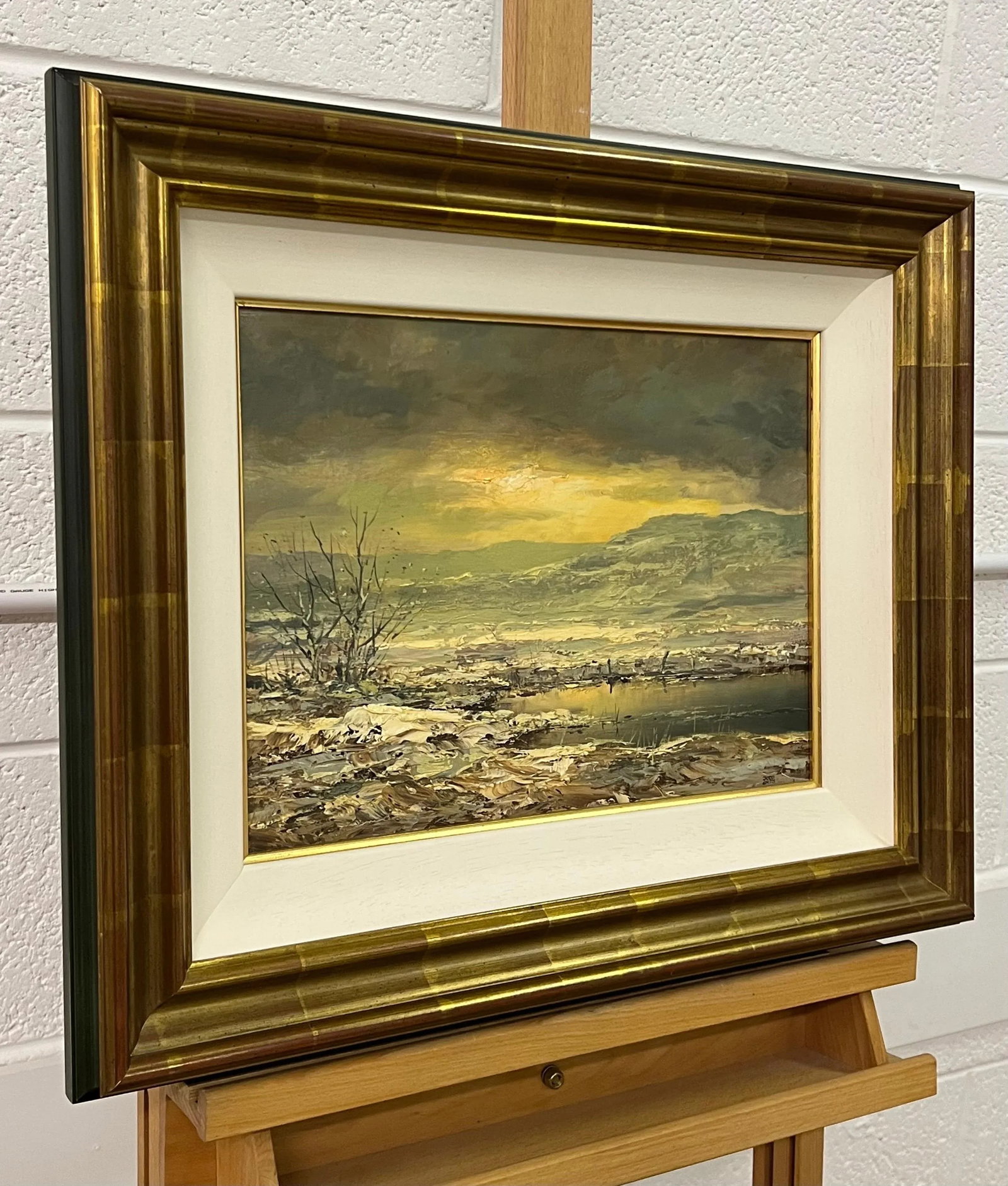 Joop Smits Painting of the Winter Sunshine with Mountain Lake by 20th Century Dutch Artist, 1995, Fr - 2