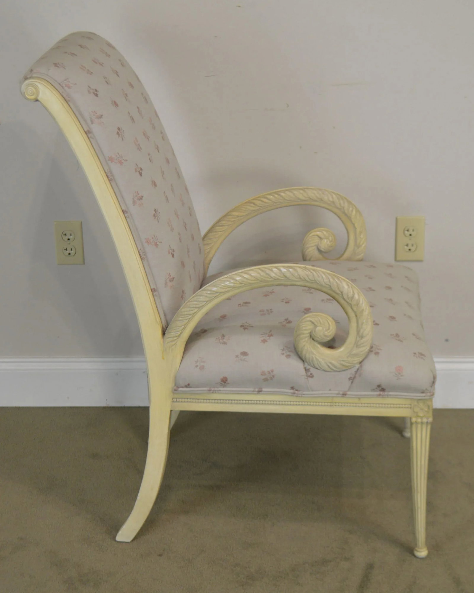 Grosfeld House 1940's Hollywood Regency Carved Armchairs - a Pair - 4