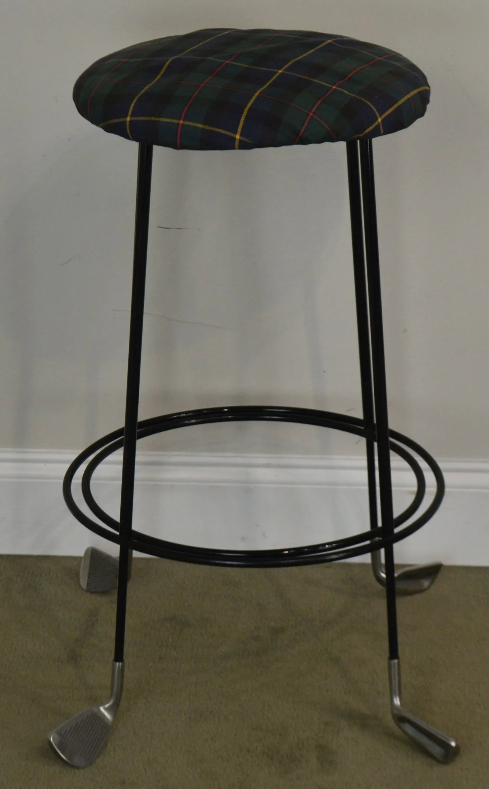 Custom Iron Golf Club Counter Bar Stools - a Pair - 6