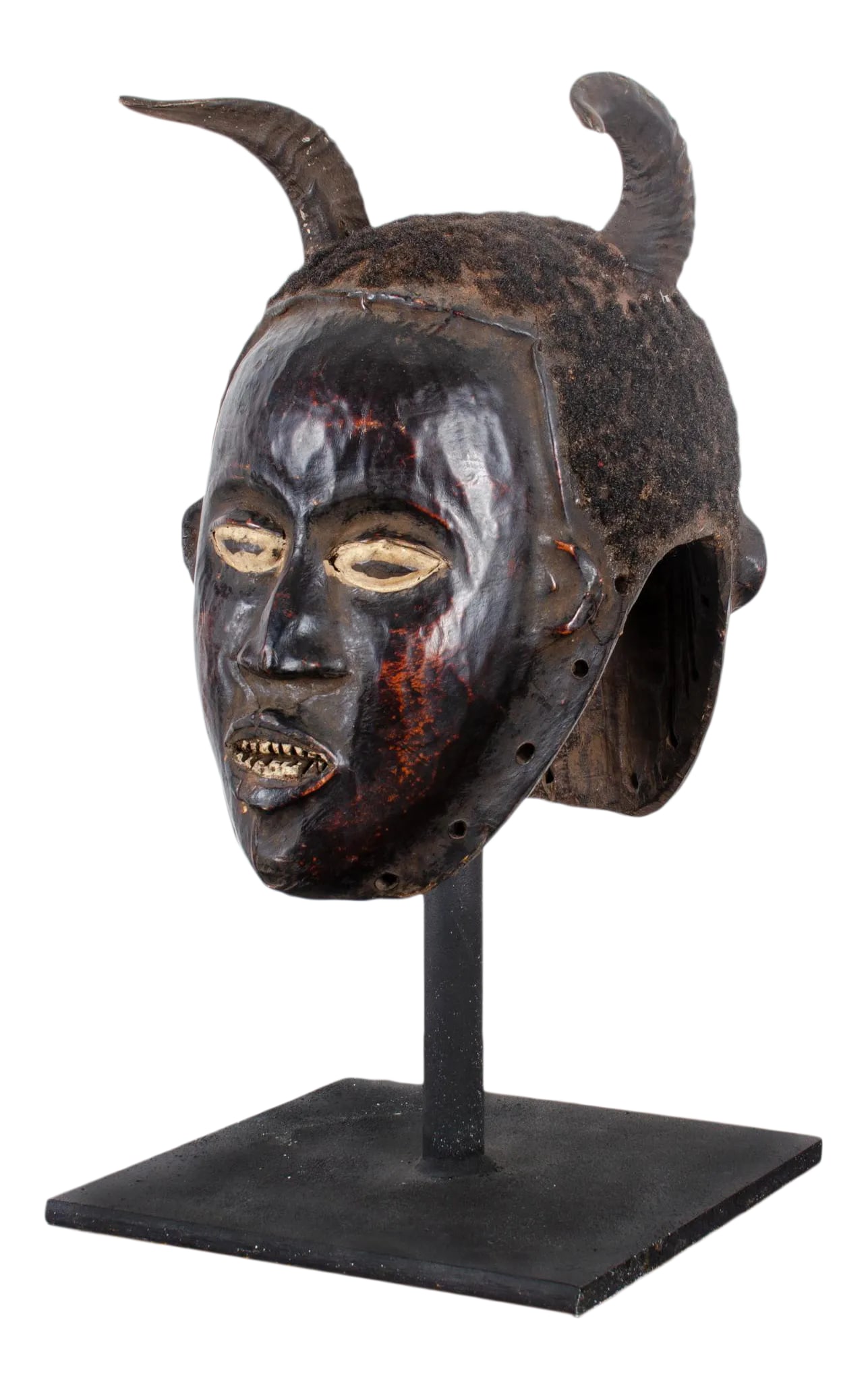 Ekoi Ejagham Janiform Headcrest, Nigeria: Janiform ceremonial headdress from the Ekoi, Ejagham people of the Cross River region of Southeastern Nigeria, circa early 20th century. The janus symbolism from the Cross River region suggests that