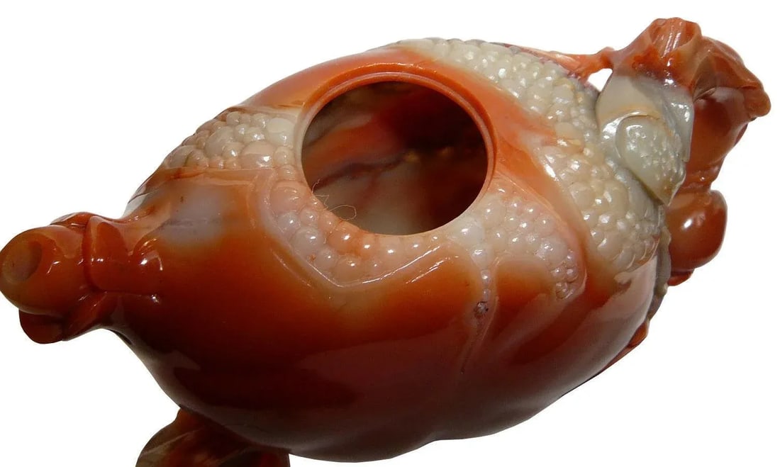 Thousand Kids Carved Pomegranate Shape Shou Shan Stone Teapot - 10