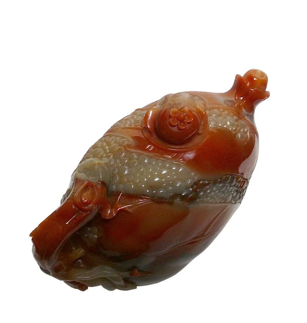 Thousand Kids Carved Pomegranate Shape Shou Shan Stone Teapot - 4