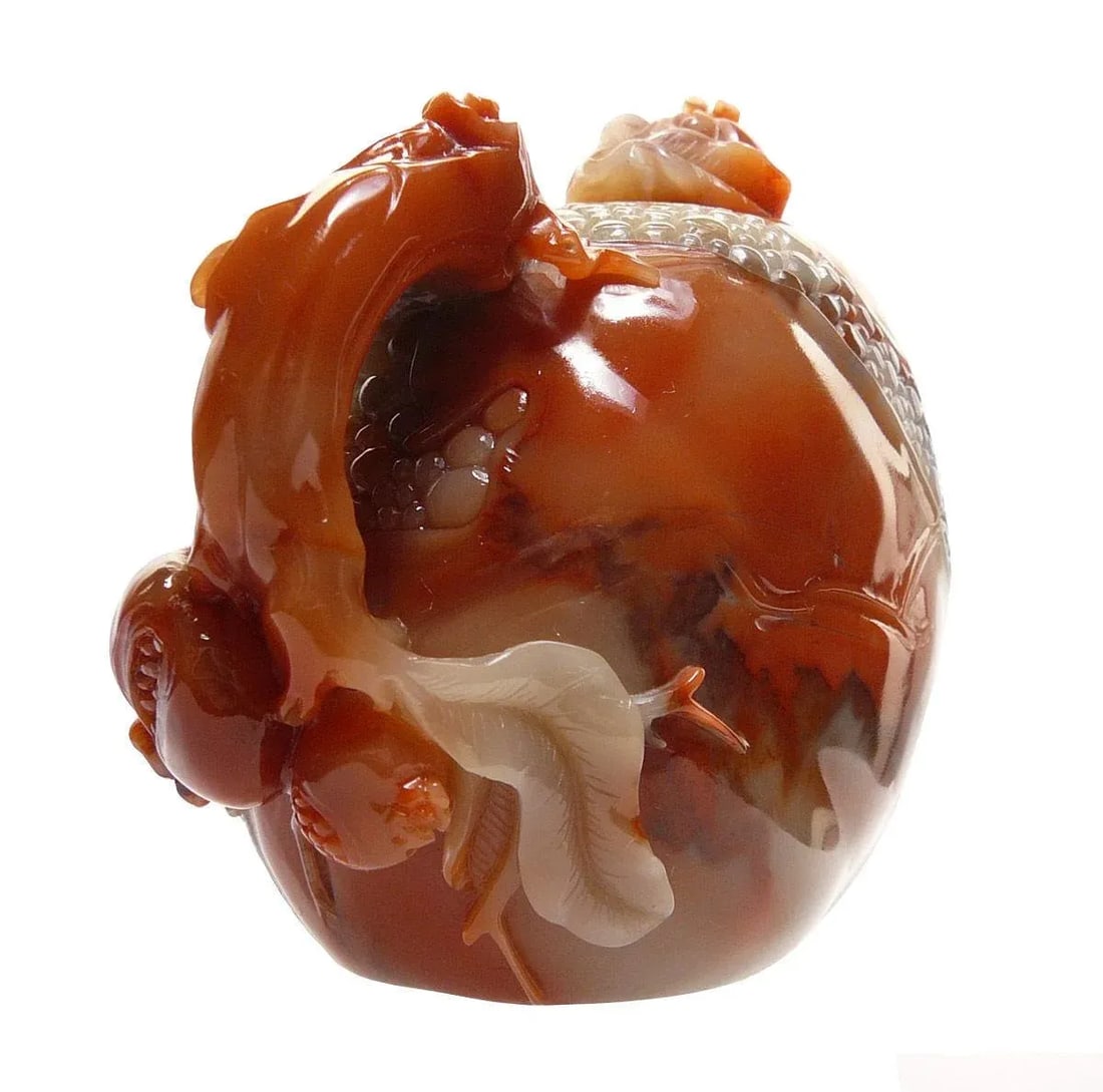 Thousand Kids Carved Pomegranate Shape Shou Shan Stone Teapot - 5