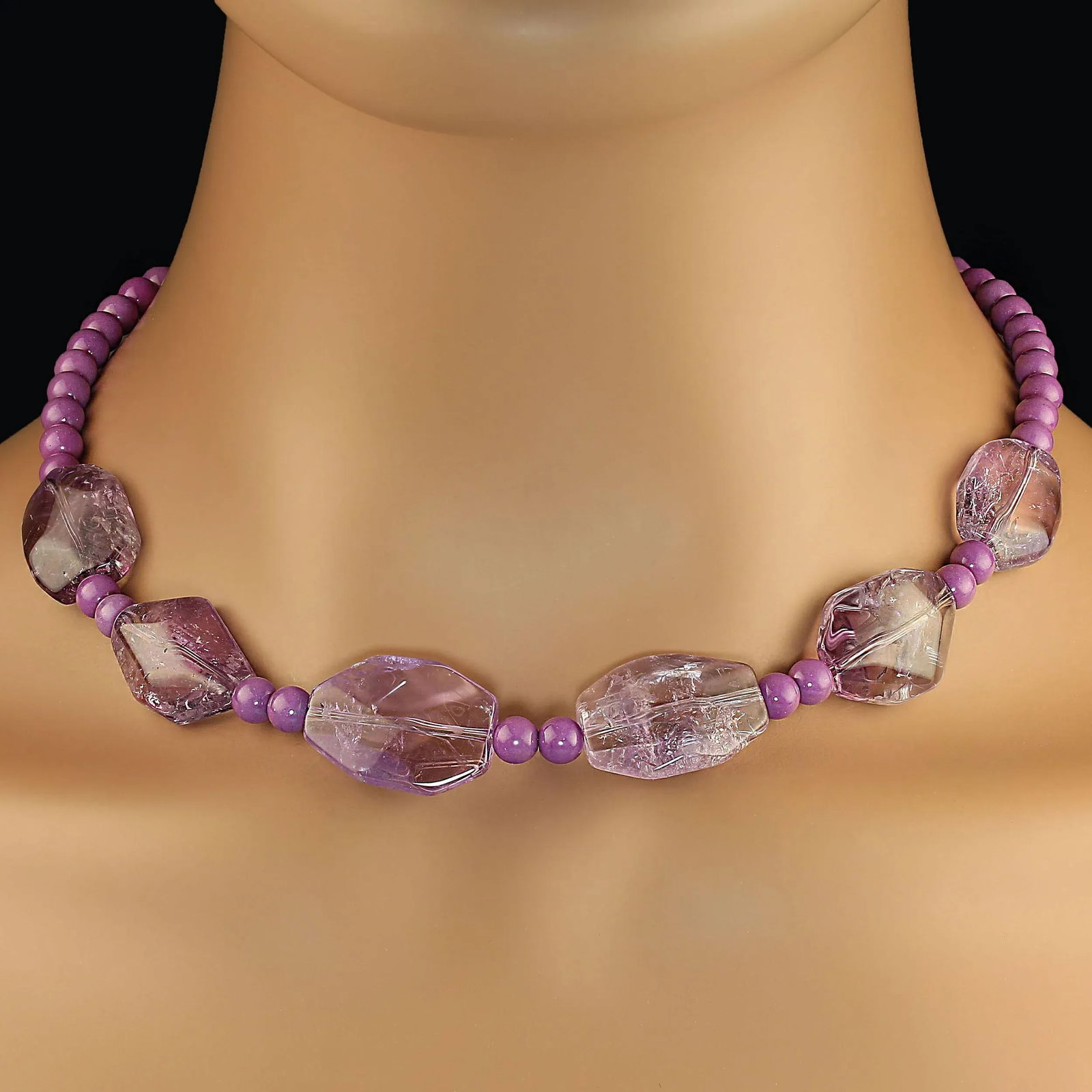 Amethyst and Phosphosiderite Necklace - 2