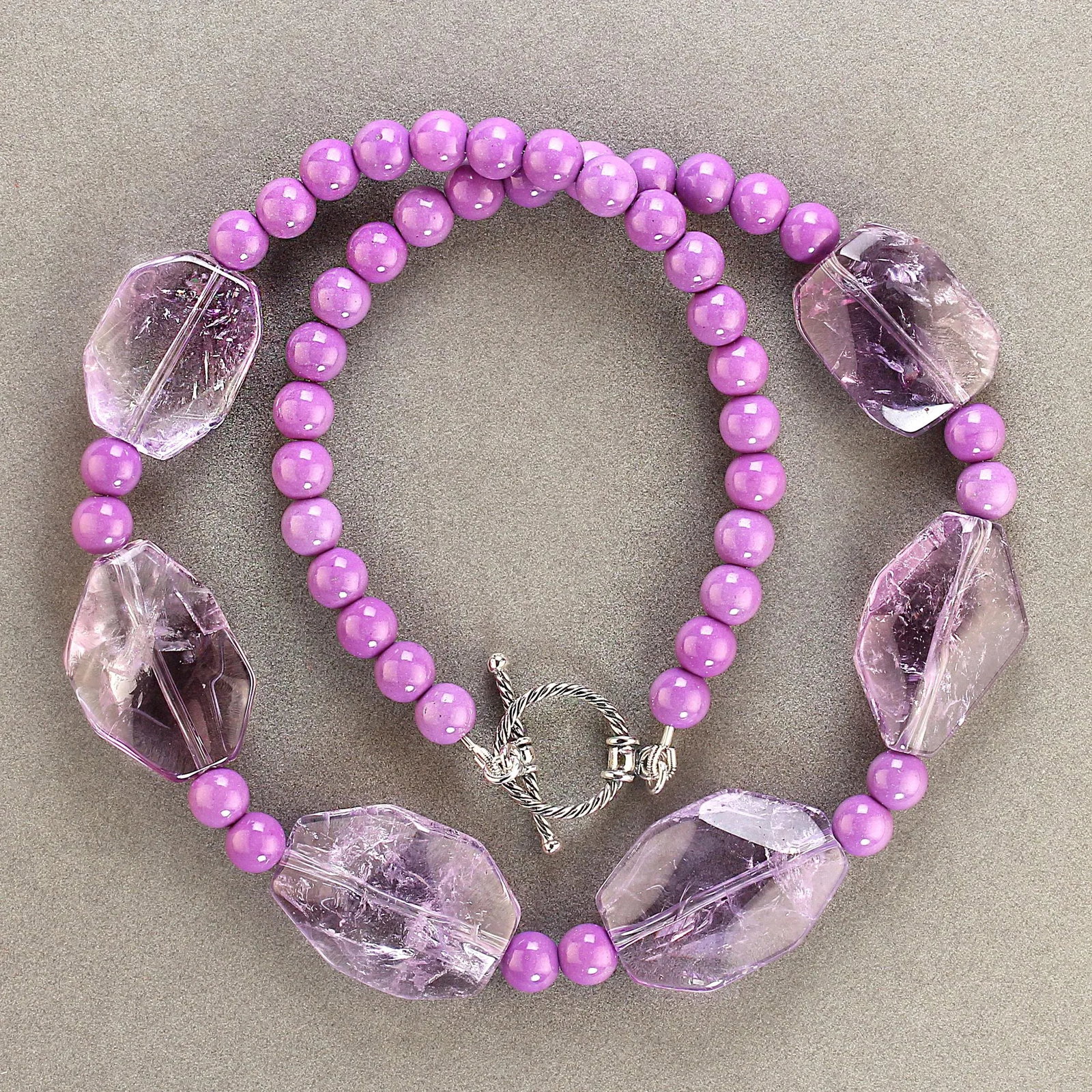 Amethyst and Phosphosiderite Necklace - 7
