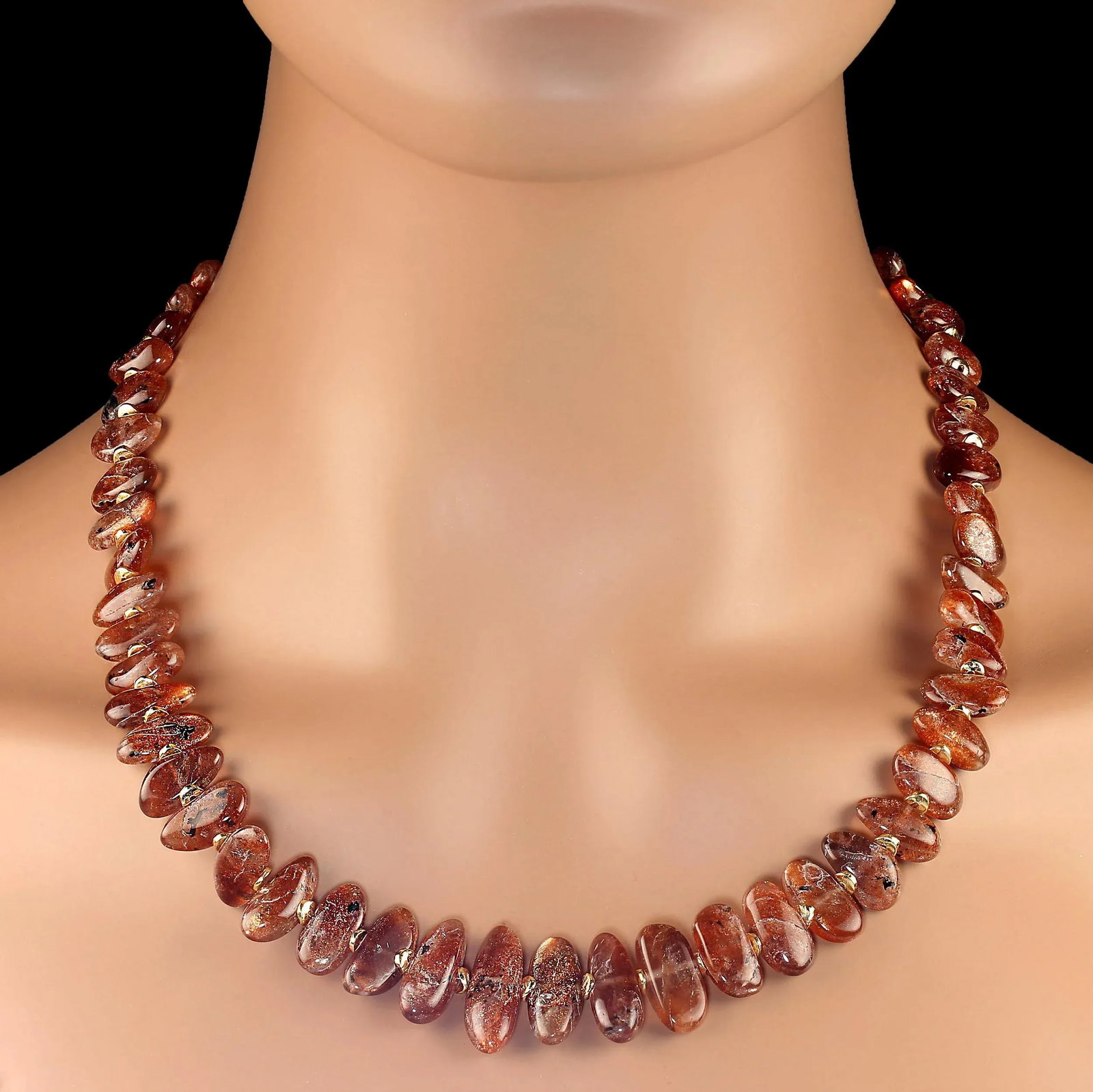 Sparkling Oval Sunstone Necklace - 2