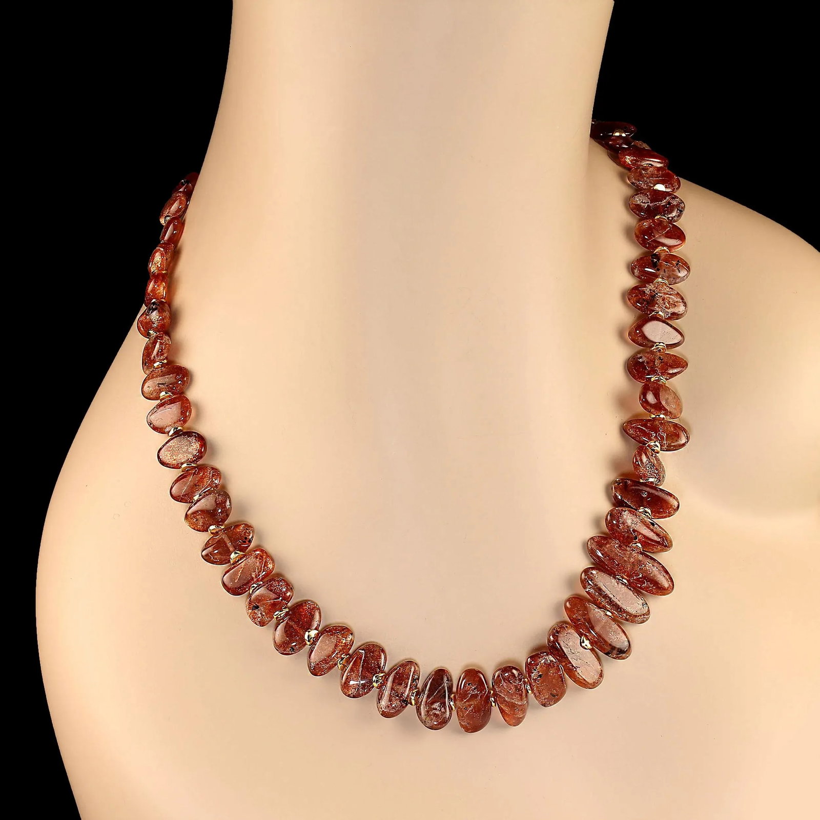Sparkling Oval Sunstone Necklace - 3