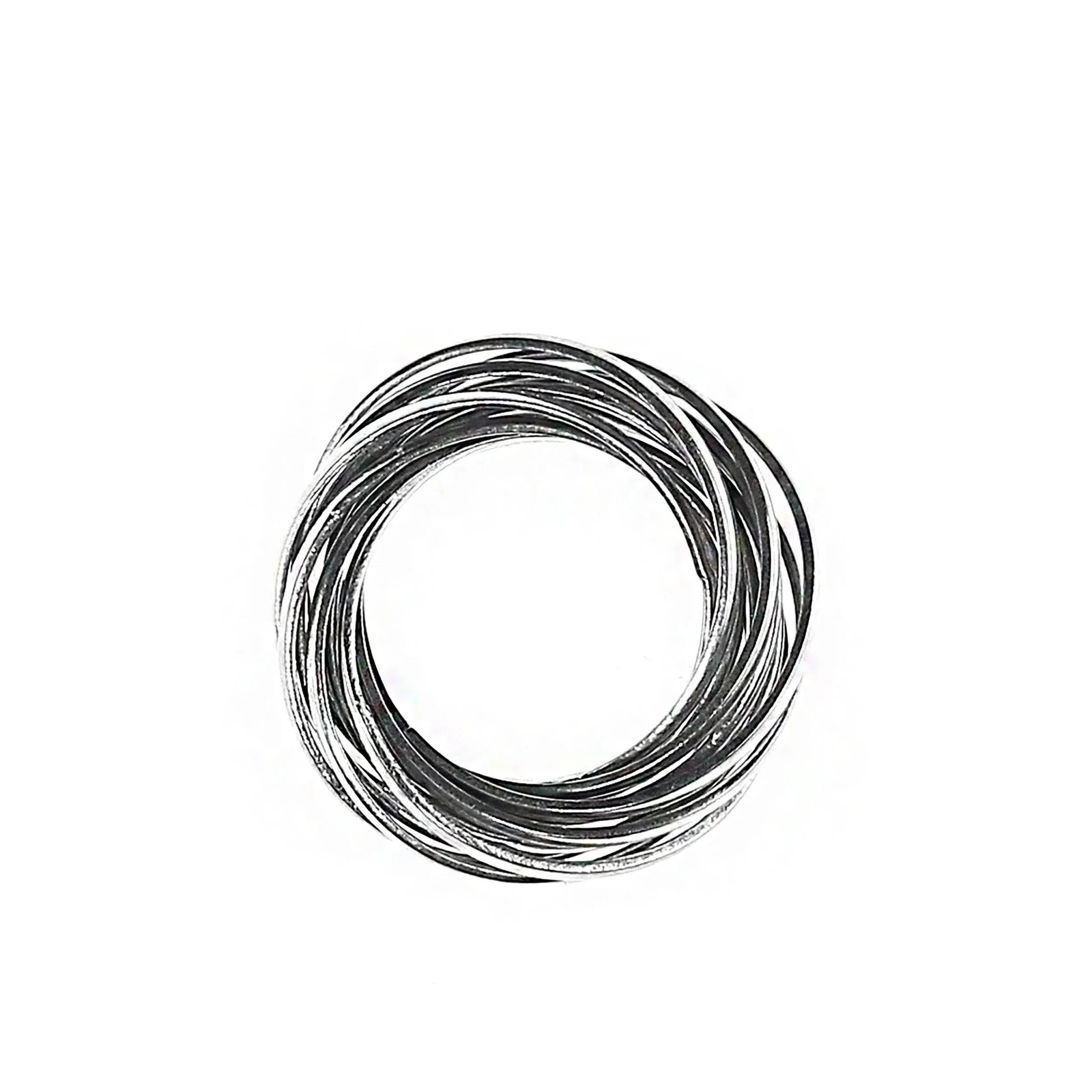 Late 20th Century Multi Strand Silver Rolling Ring Size 6 - 7