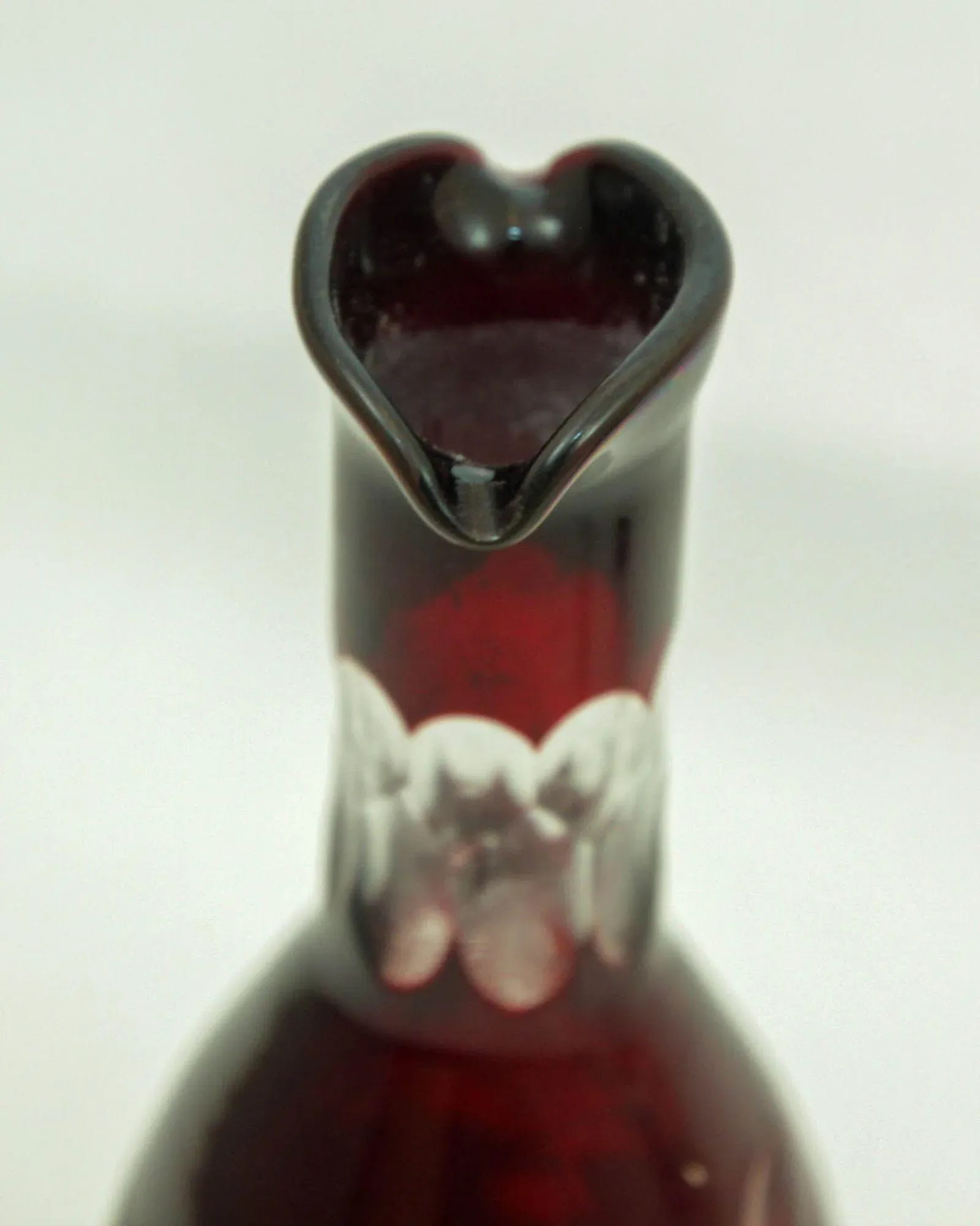 Bohemian Hand Cut Ruby Red Cut Crystal Condiment Cruet Set - 6