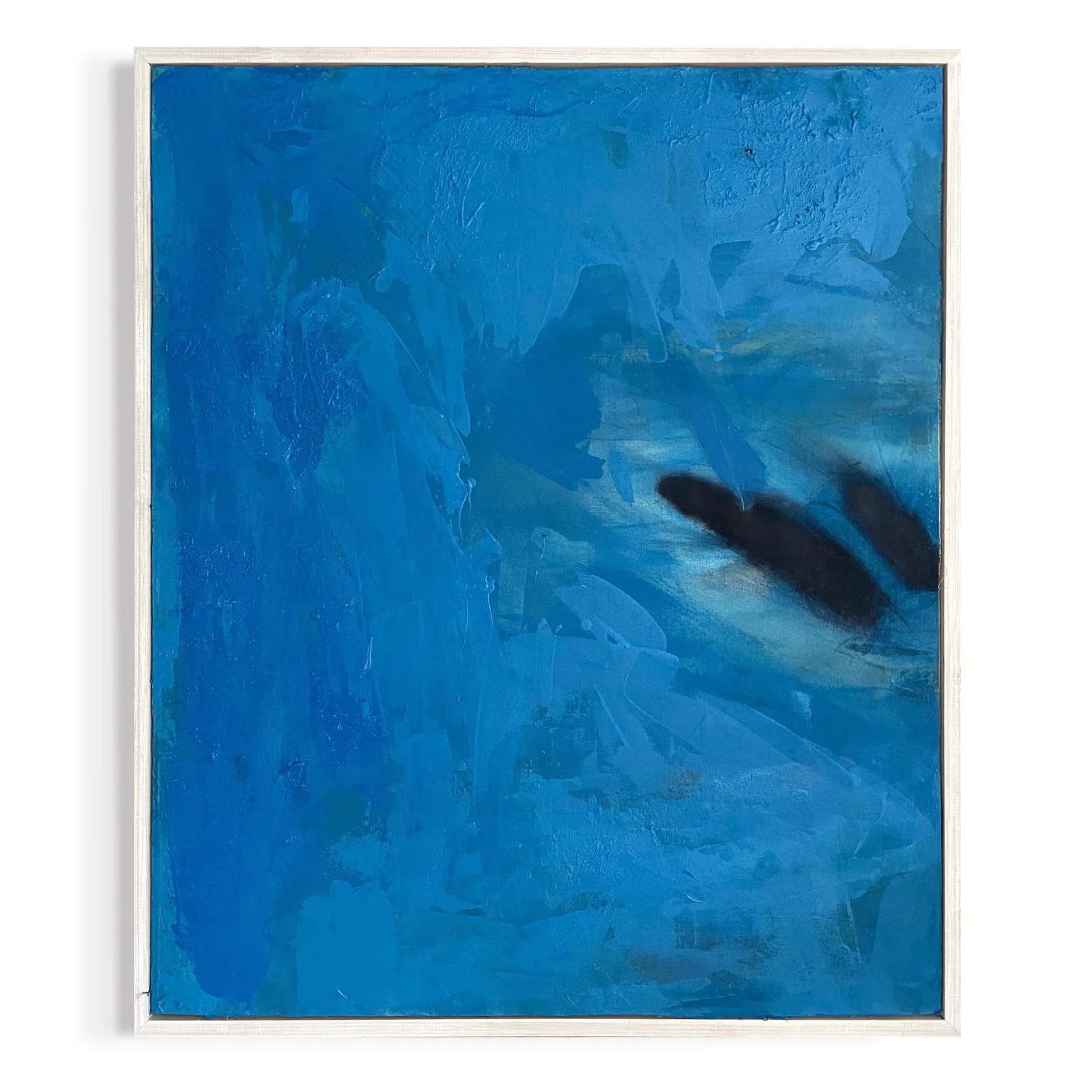 Far-Flung Blue and Black Textured Original Painting - 2