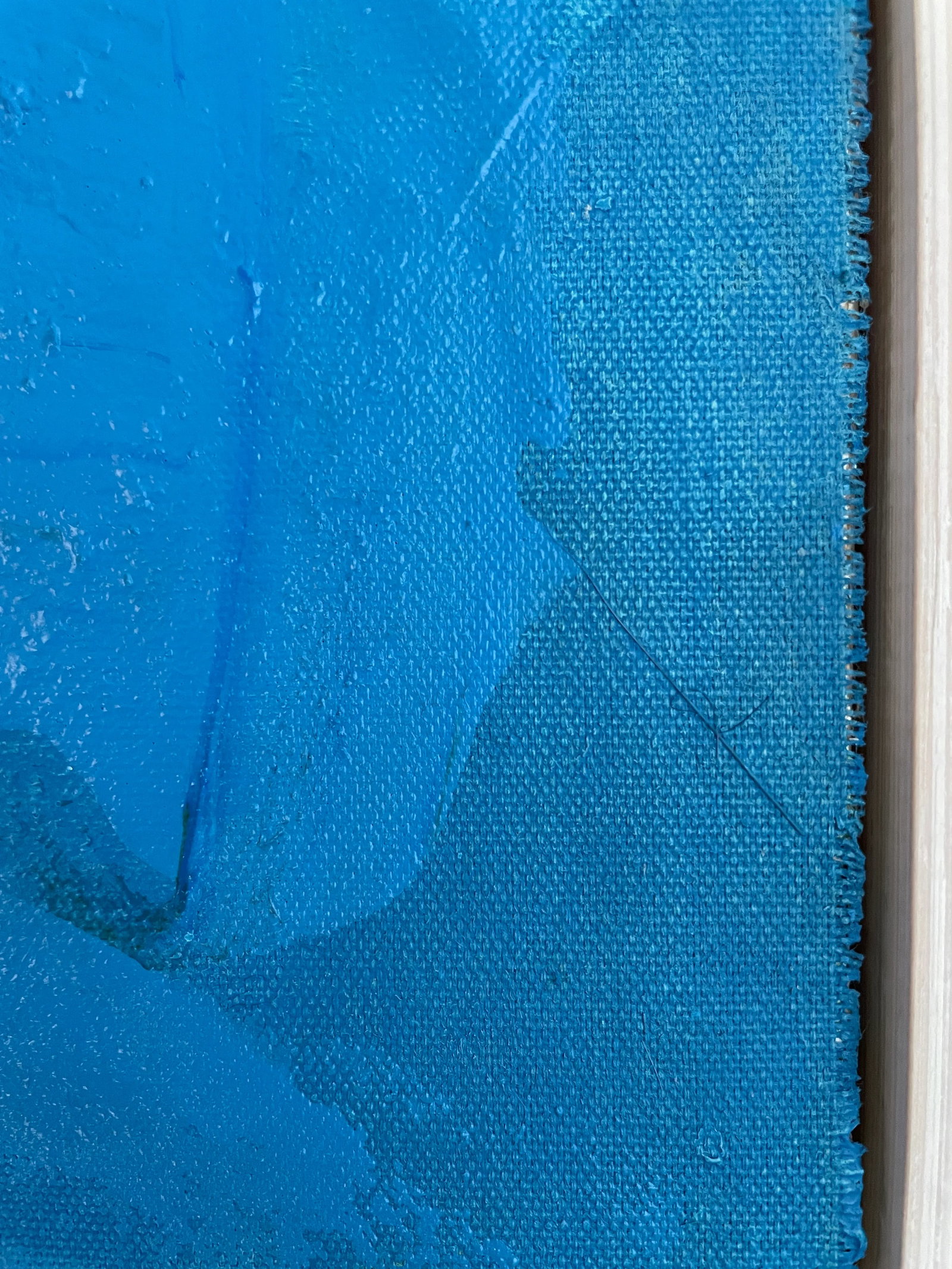Far-Flung Blue and Black Textured Original Painting - 7