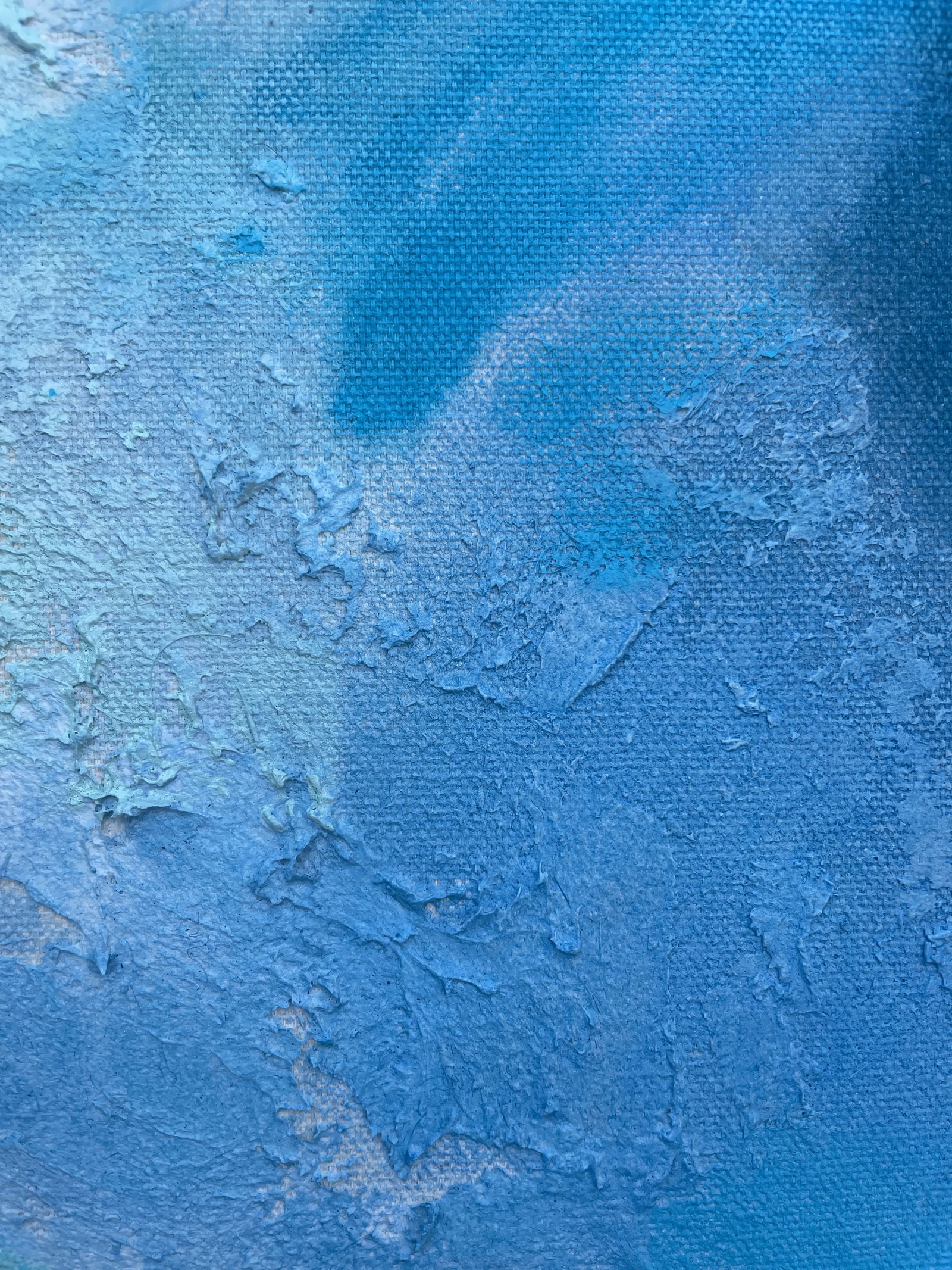 Never Let Me Go Blue and White Original Collage Painting - 7