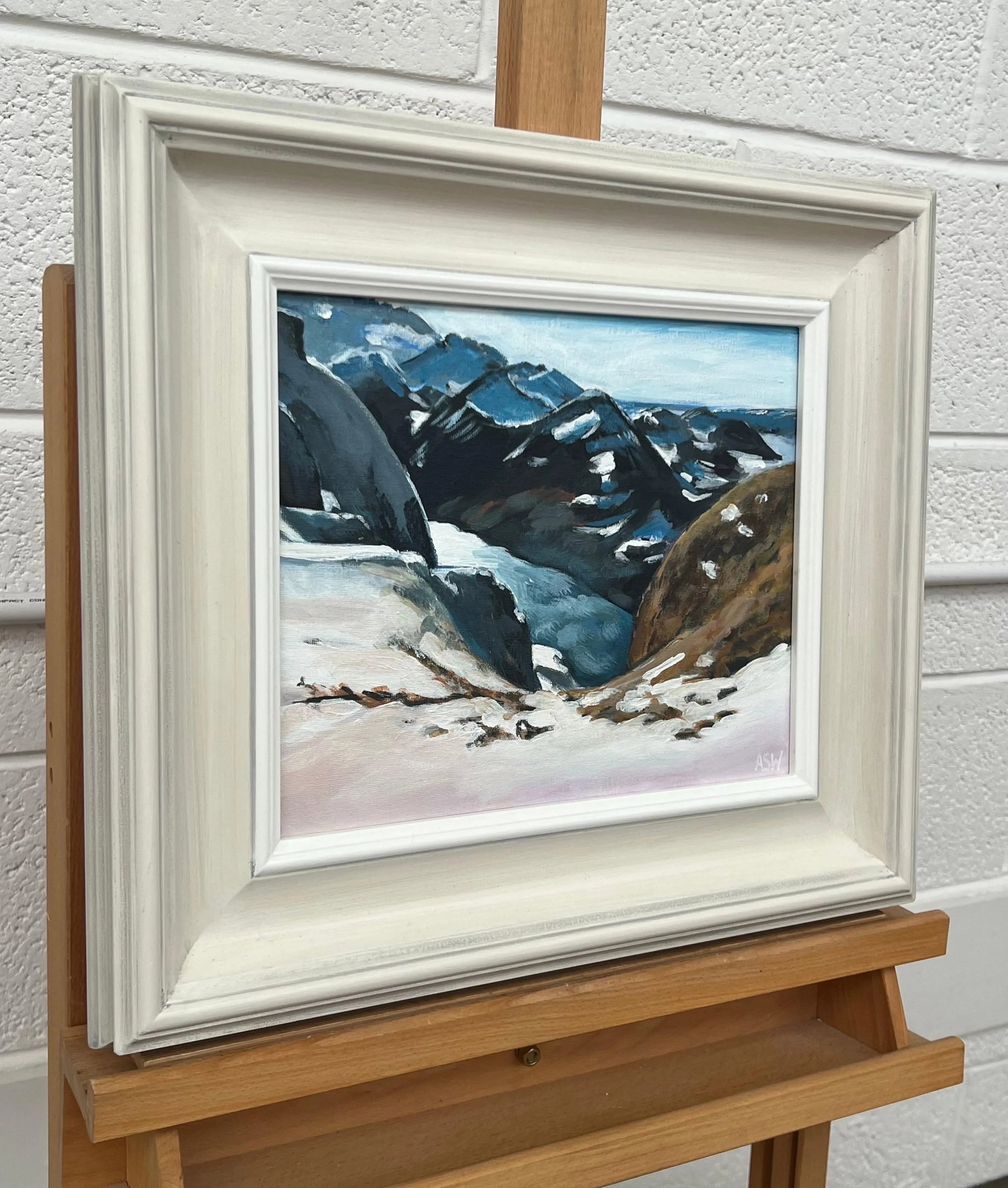 Winter Snow Mountain Landscape Painting of Zurich Switzerland by British Artist - 2