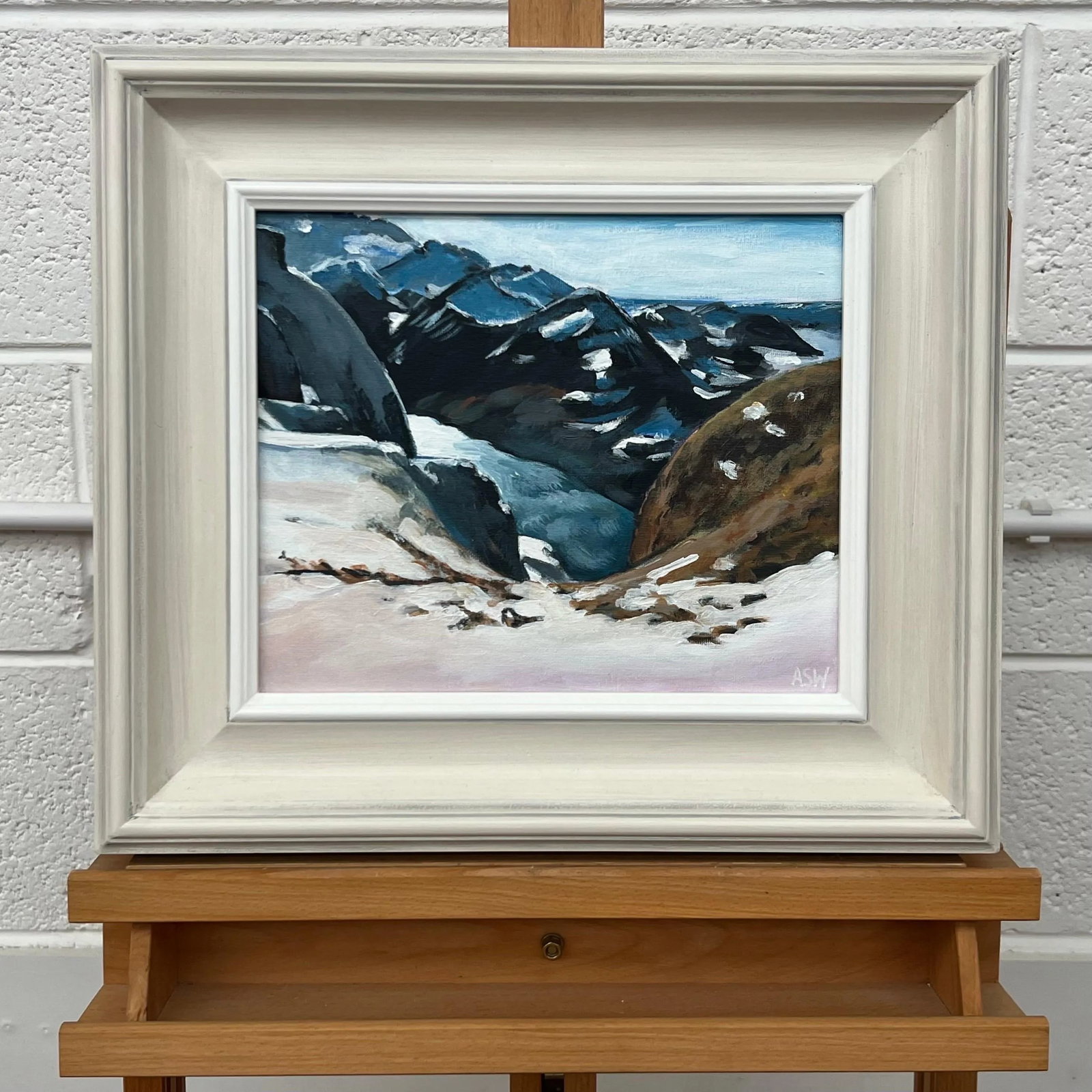 Winter Snow Mountain Landscape Painting of Zurich Switzerland by British Artist - 3