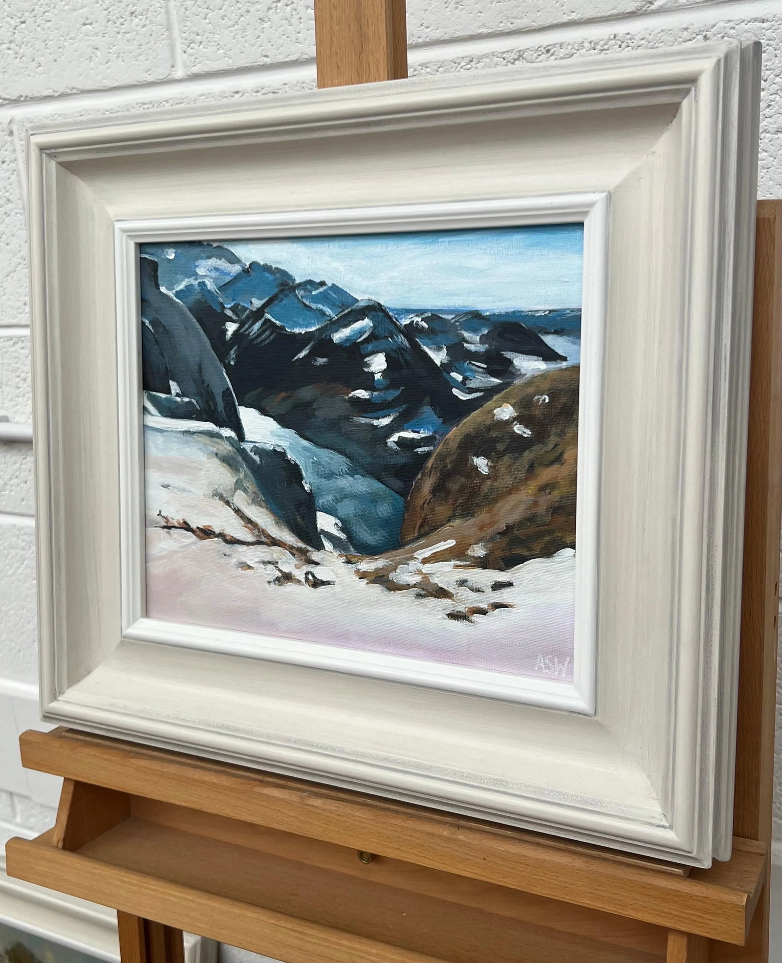 Winter Snow Mountain Landscape Painting of Zurich Switzerland by British Artist - 4