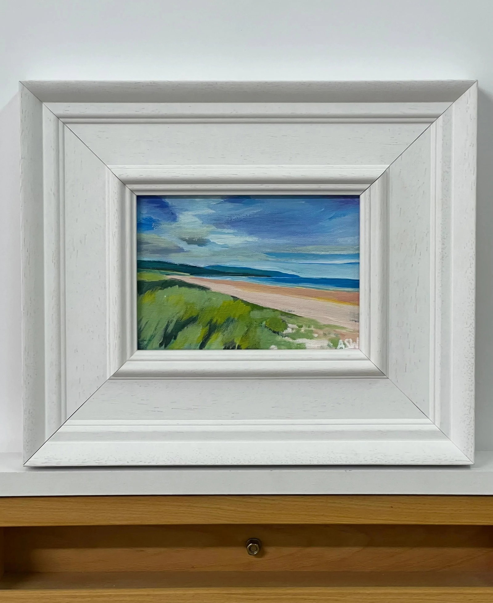 Miniature Beach Landscape of East Coast of Scottish Highlands by British Artist, 2022, Framed - 2