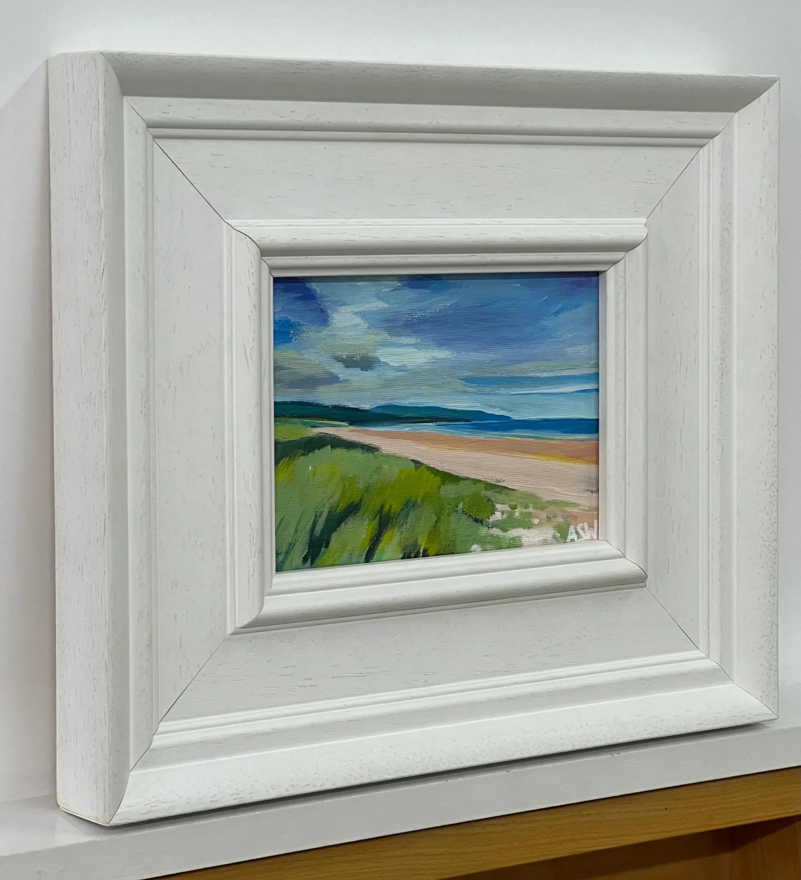 Miniature Beach Landscape of East Coast of Scottish Highlands by British Artist, 2022, Framed - 3