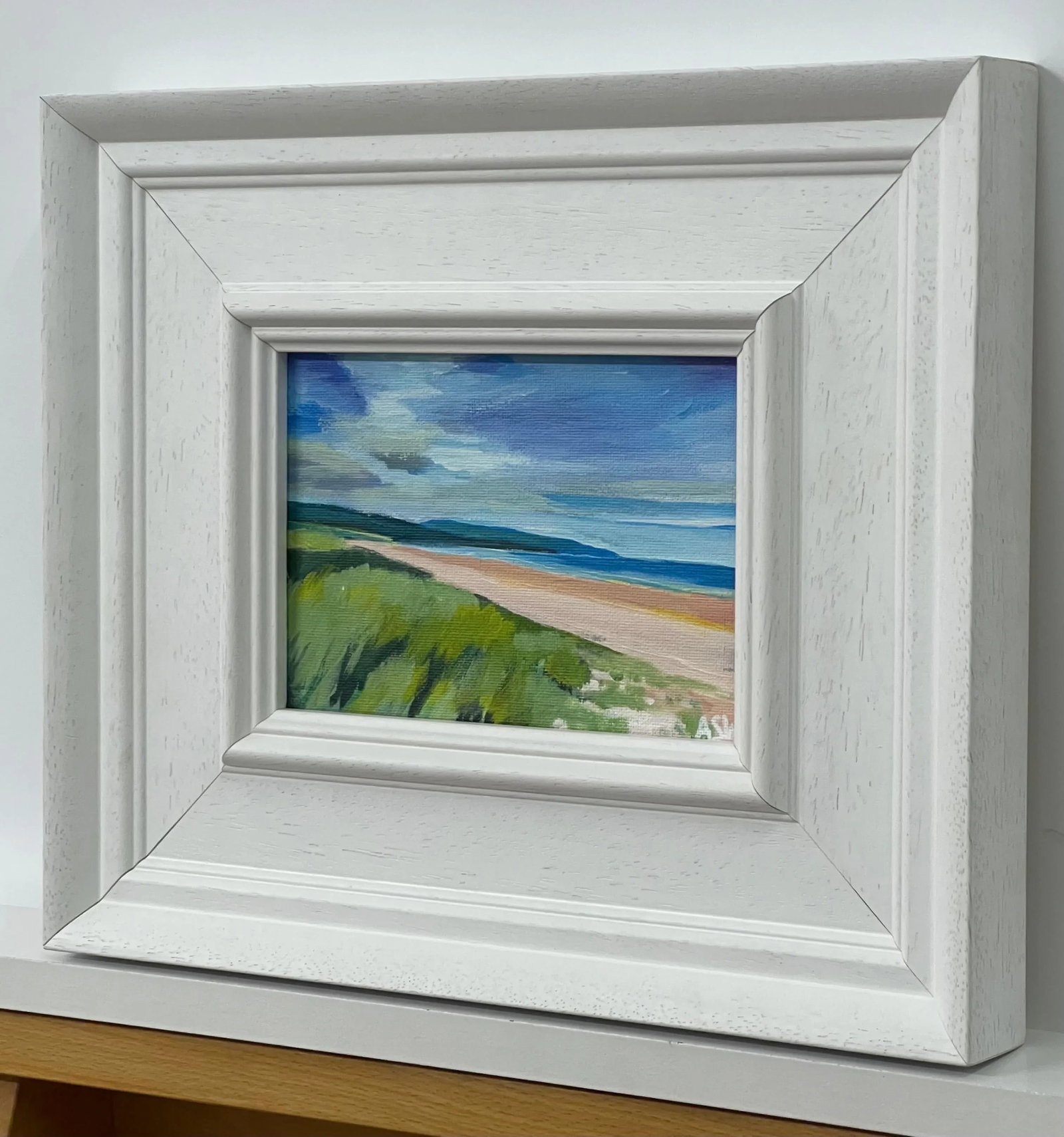 Miniature Beach Landscape of East Coast of Scottish Highlands by British Artist, 2022, Framed - 4