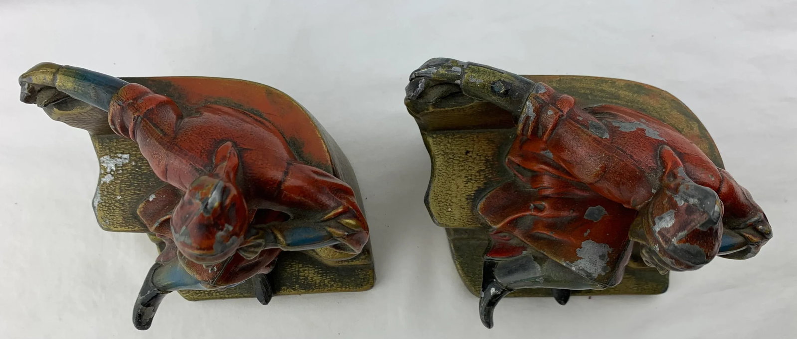 1930s American Cold-Painted Spelter Figural Bookends- a Pair - 7
