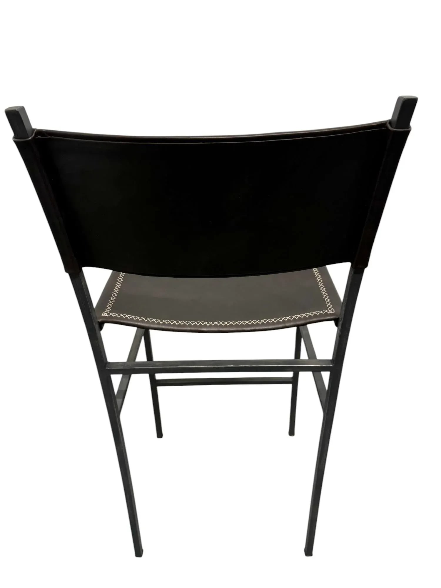 Sol & Luna Brown Leather and Iron Bar Stool - 6