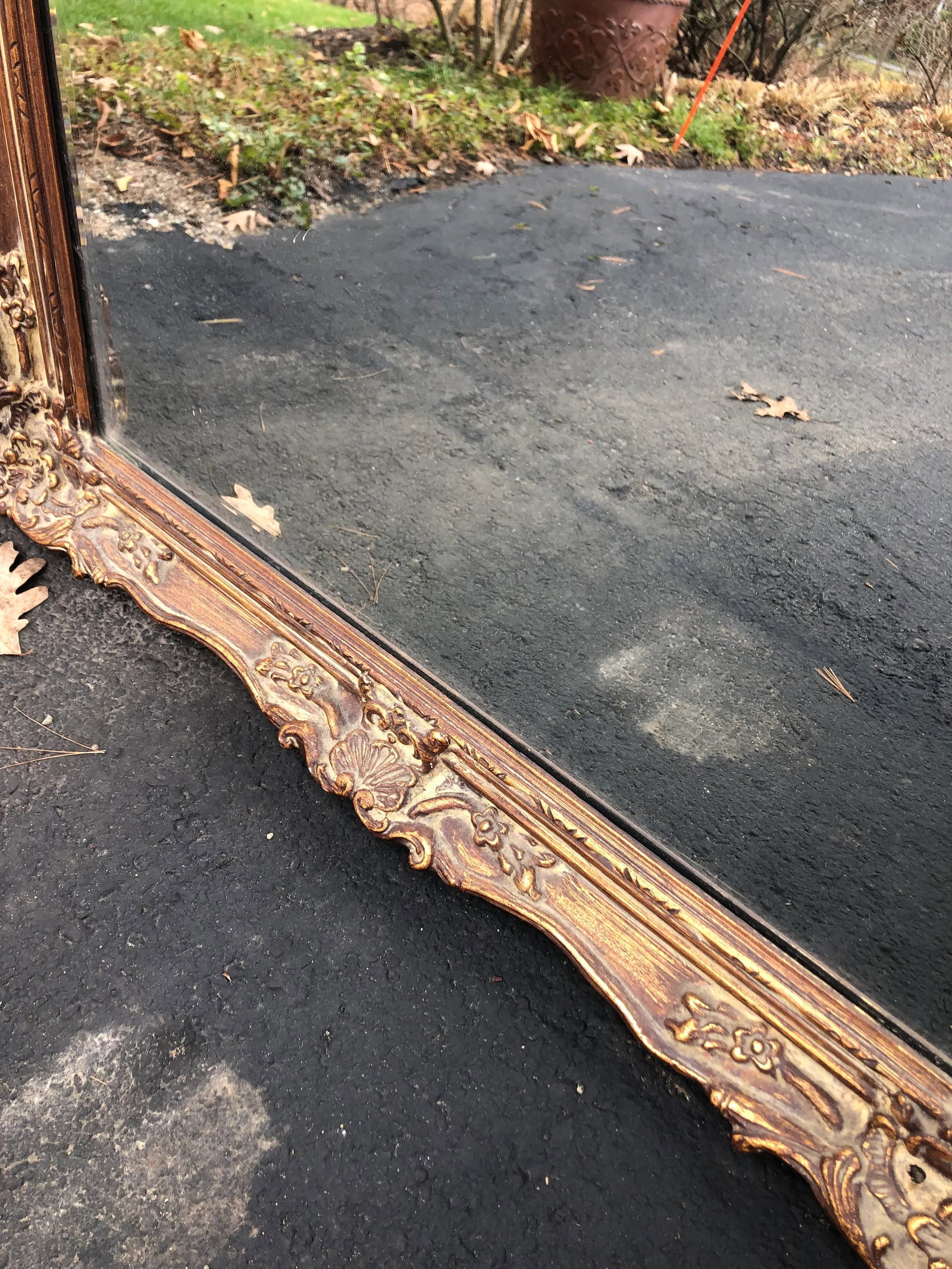 Vintage Mid-Century Hollywood Regency Giltwood Beveled Glass Wall Mirror by La Barge - 6