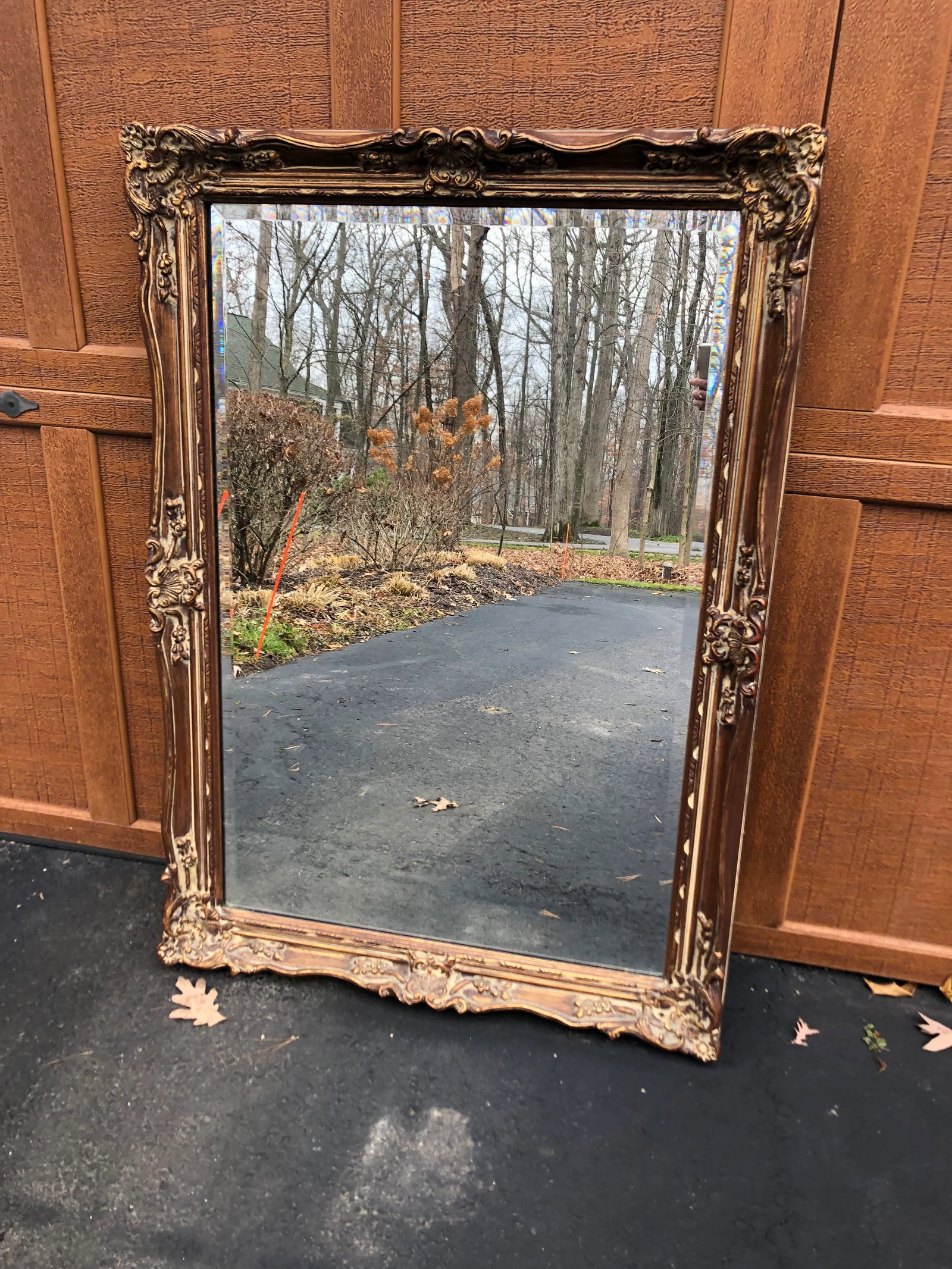 Vintage Mid-Century Hollywood Regency Giltwood Beveled Glass Wall Mirror by La Barge - 7