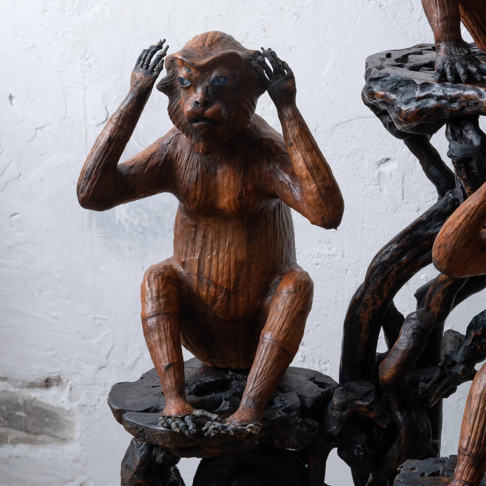 Three Wise Monkeys Leather Sculptures - 6