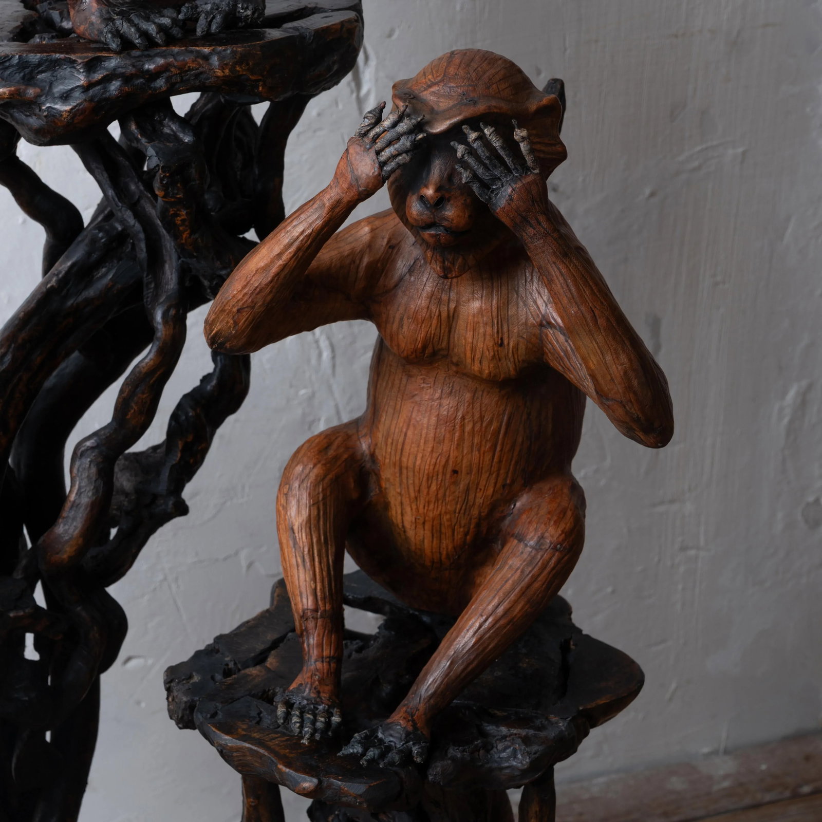 Three Wise Monkeys Leather Sculptures - 7