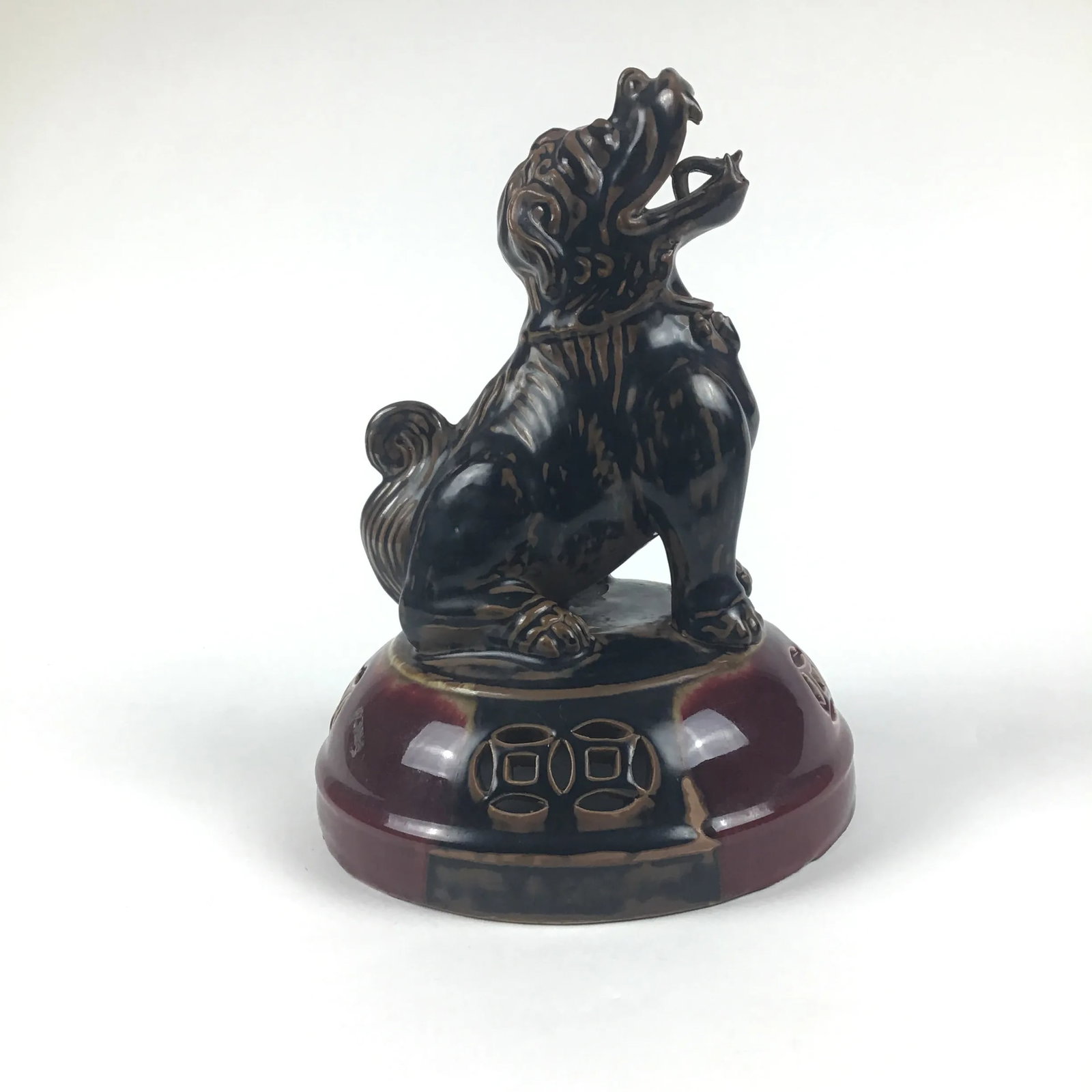 Large Chinese Porcelain Foo Dog Lion Incense Burner - 10
