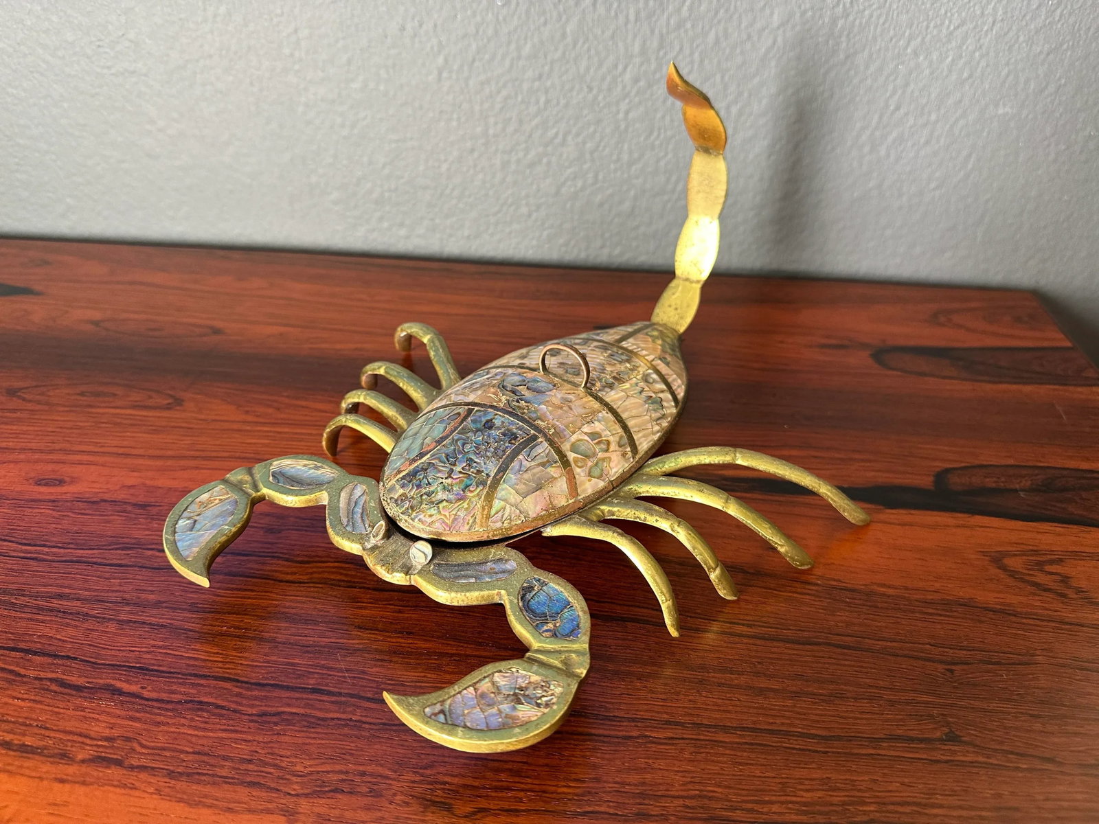1970s Brass Scorpion Trinket Box - 4