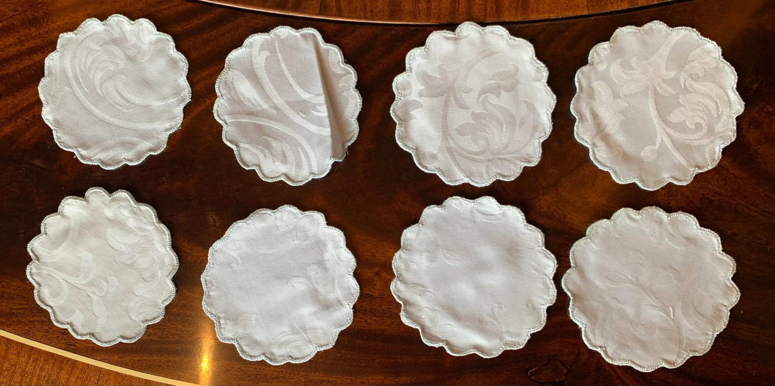 3 Piece Vintage Damask Dinner Placemat Setting, Set of 8- 24 Pieces - 4