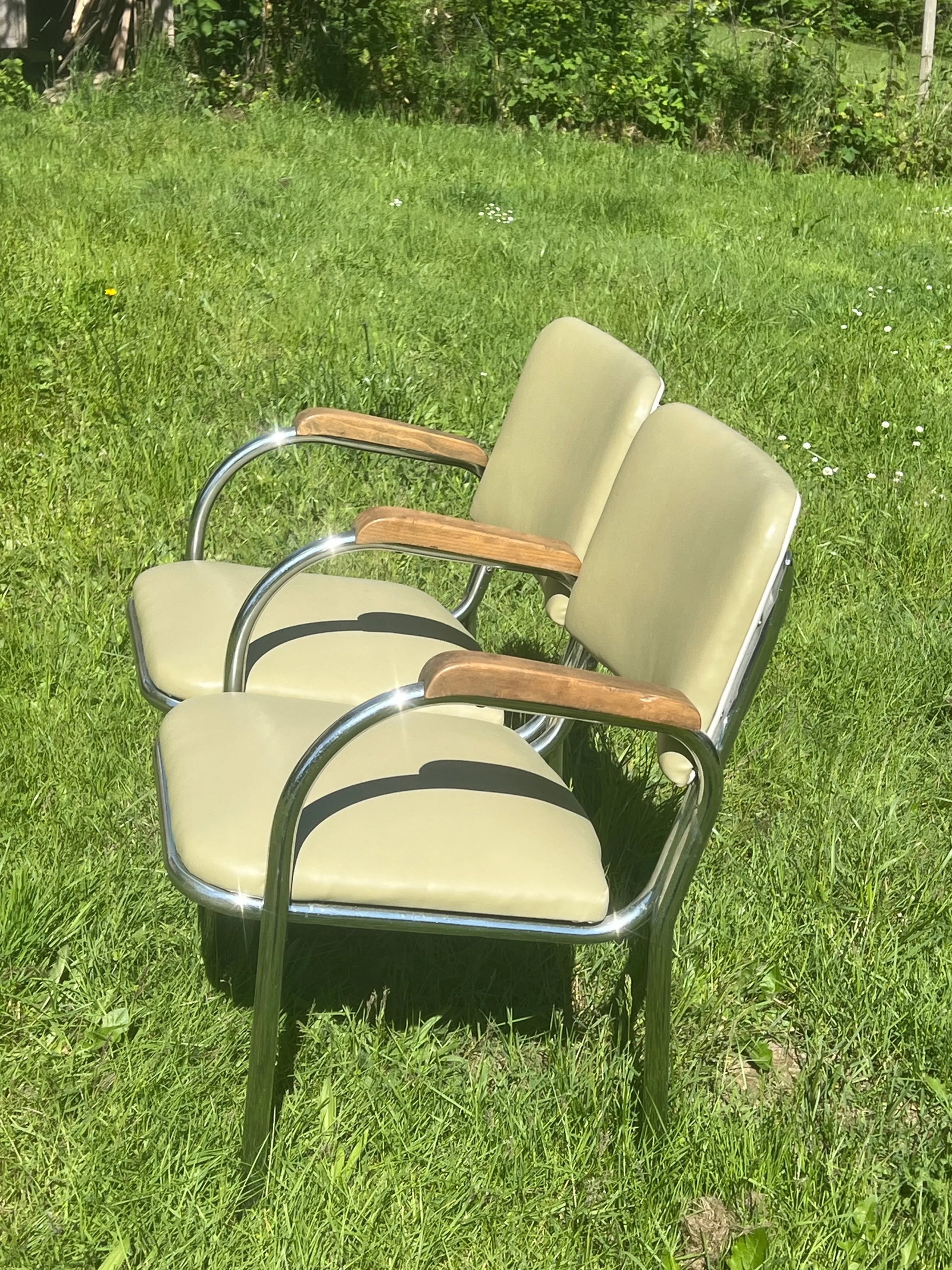Vintage Chromcraft/Royal Metal Craft Style Double Chair Bench - 2